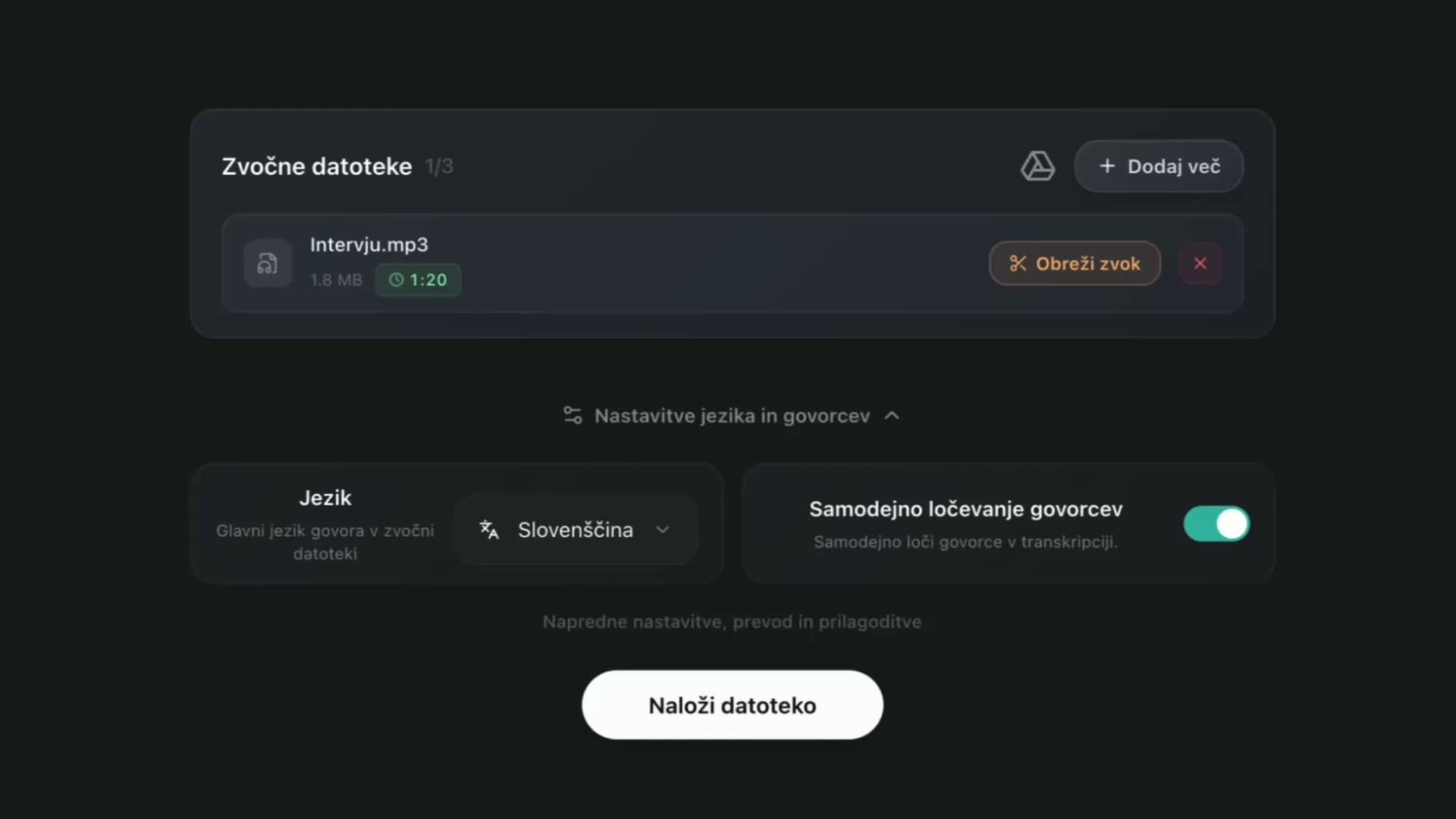 Popolnoma optimiziran za slovenščino